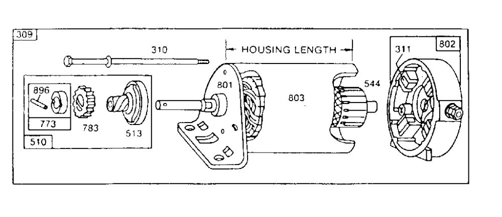 Drive Assembly Diagram and Parts List for 253700-253799 0213-01 Briggs and Stratton Engine